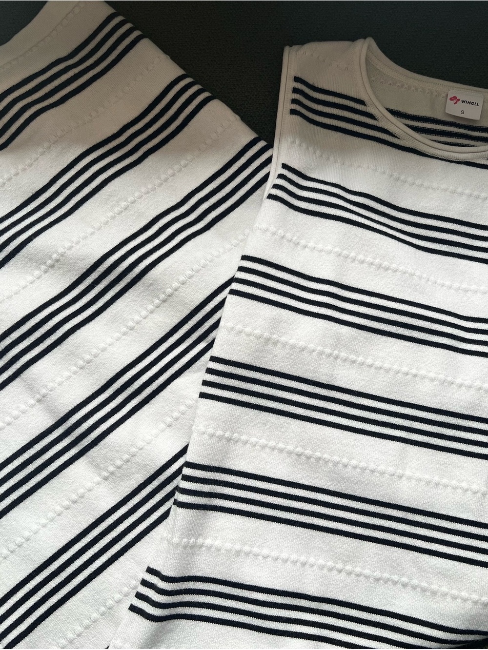 Windsor White & Black Striped Midi Dress